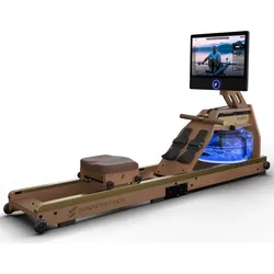 Sportstech Wasser-Rudergerät AquaElite dunkelbraun, 360° 21.5" Display, Wasserwiderstand, App kompatibel, klappbar, LED Beleuchtung