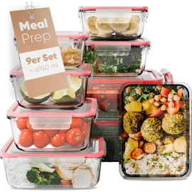 classbach Frischhaltedose rechteckig transparent 9-teiliges Set