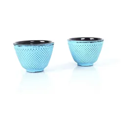 Echtwerk Teeservice aus Gusseisen, Hellblau 1,1L)