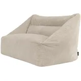 I.C.O.N. Icon Cecilia Sitzsack Sofa, Hellbraun, Flauschiger Cord Stoff, 2 Sitzer Sofa für Erwachsene, Riesensitzsack mit Füllung, Bequemer Sessel, Lounge, Wohnzimmer, Deko Wohnzimmer