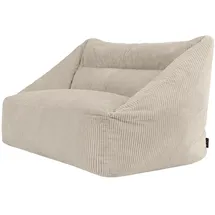 I.C.O.N. Icon Cecilia Sitzsack Sofa, Hellbraun, Flauschiger Cord Stoff, 2 Sitzer Sofa für Erwachsene, Riesensitzsack mit Füllung, Bequemer Sessel, Lounge, Wohnzimmer, Deko Wohnzimmer