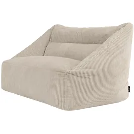 I.C.O.N. Icon Cecilia Sitzsack Sofa, Hellbraun, Flauschiger Cord Stoff, 2 Sitzer Sofa für Erwachsene, Riesensitzsack mit Füllung, Bequemer Sessel, Lounge, Wohnzimmer, Deko Wohnzimmer