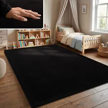 Paco Home - Kinderteppich Baby Spielteppich Flauschig rutschfest Deko, Schwarz, 100x200 cm,