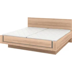 Holzbett MUSTERRING "Sorrent, Bettgestell, Bettrahmen, teilmassiv Eiche", braun (eiche), B:200cm L:190cm, Betten, Bettgestell, Eiche teilmassiv, Liegehöhenverstellung, in schwebender Optik