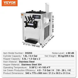 Vevor Kommerzielle Eismaschine 5,5 l