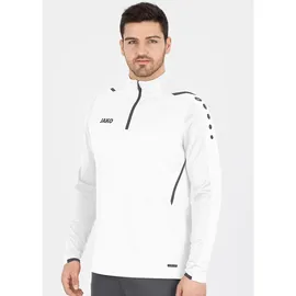 Jako Challenge Sweatshirt mit 1/4-Reißverschluss weiß/anthra light XXL