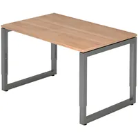 Bümö Schreibtisch Nussbaum, Graphit, Nachbildung,Nussbaum, Rechteckig, 120x74x80 cm, FSC