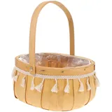 Cabilock Blumenkorb Hochzeit Körbchen Spitze Blumenmädchen Korb Streukorb Blumendeko Basket Geschenkkörbe Picknick Korb Pflanztöpfe Strand Tasche