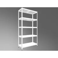 Kellerregal Biedrax 40 x 80 x 180 cm, Weiß, 5 Stahlböden, Fachlast 100 kg pro Fachboden