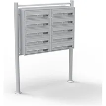 Wiltec Briefkastenanlage 2 x 5 Fächer silber