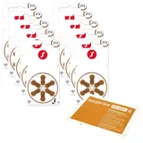 60x Signia 312 Hörgerätebatterien P312 PR41 (10x 6er Blister) + DIREKT Reinigungstuch | für Hörgeräte