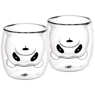 Gräwe Doppelwandige-Thermogläser, 245ml, 2er Set, Motiv Panda