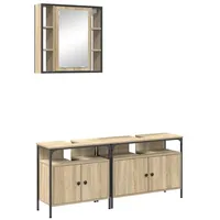 VidaXL Badezimmerschrankset mit Tür 3 pcs Sonoma Eiche 80
