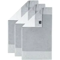 CAWÖ Gästetuch 3er Pack 'Luxury Home Two-Tone' Platin