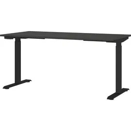 Germania Schreibtisch GERMANIA "Lemont", grau (graphit, schwarz, graphit), B:160cm H:72cm T:80cm, Tische, Schreibtisch, Elektrisch höhenverstellbarer Schreibtisch