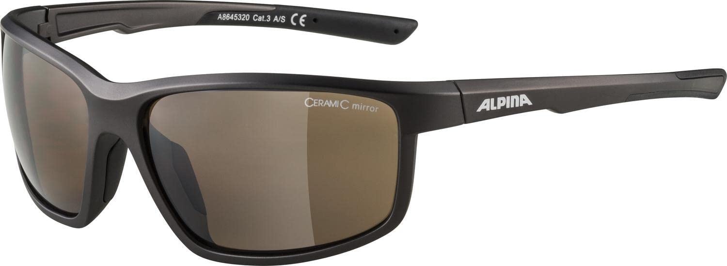 ALPINA DEFEY - Verspiegelte und Bruchsichere Sport- & Fahrradbrille Mit 100% UV-Schutz Für Erwachsene, tin matt-black, One Size