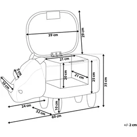 Beliani Tierhocker mit Stauraum RHINO Kunstleder Hellbraun