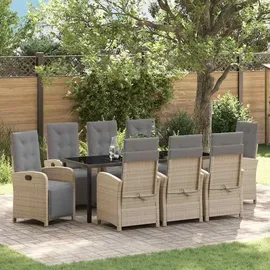 vidaXL Garten Essgruppe 9-tlg. Beige