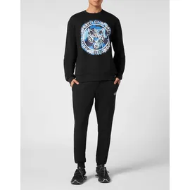 Plein Sport Sweatshirt Carbon Tiger", blau | schwarz 0207 schwarz, lightblau), Obermaterial: 88% Baumwolle, 12% Polyester, Sweatshirts Sweatshirt