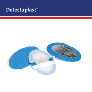 Detectaplast Hydrogel Pflaster, kühlend und detektierbar, HACCP-konforme Wundpflaster für die Anwendung in der Lebensmittelindustrie, Maße 48 x 68 mm, 10 Stück