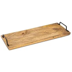 Amagohome Serviertablett Holztablett Tablett Holz 50x20cm Servierbrett Deko Tablett Mangoholz massiv