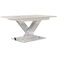 Esstisch mit Auszugsfunktion RONY, Küchentisch ausziehbar, Esszimmertisch ausziehbar, Esszimmer Tisch Auszugsfunktion, 140-180x75x80, weiß Glanz