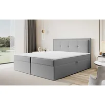 Fun Möbel Boxspringbett Schlafzimmerbett DEGNA 180x200cm Stoff Gerra Grau / Speed - Grau