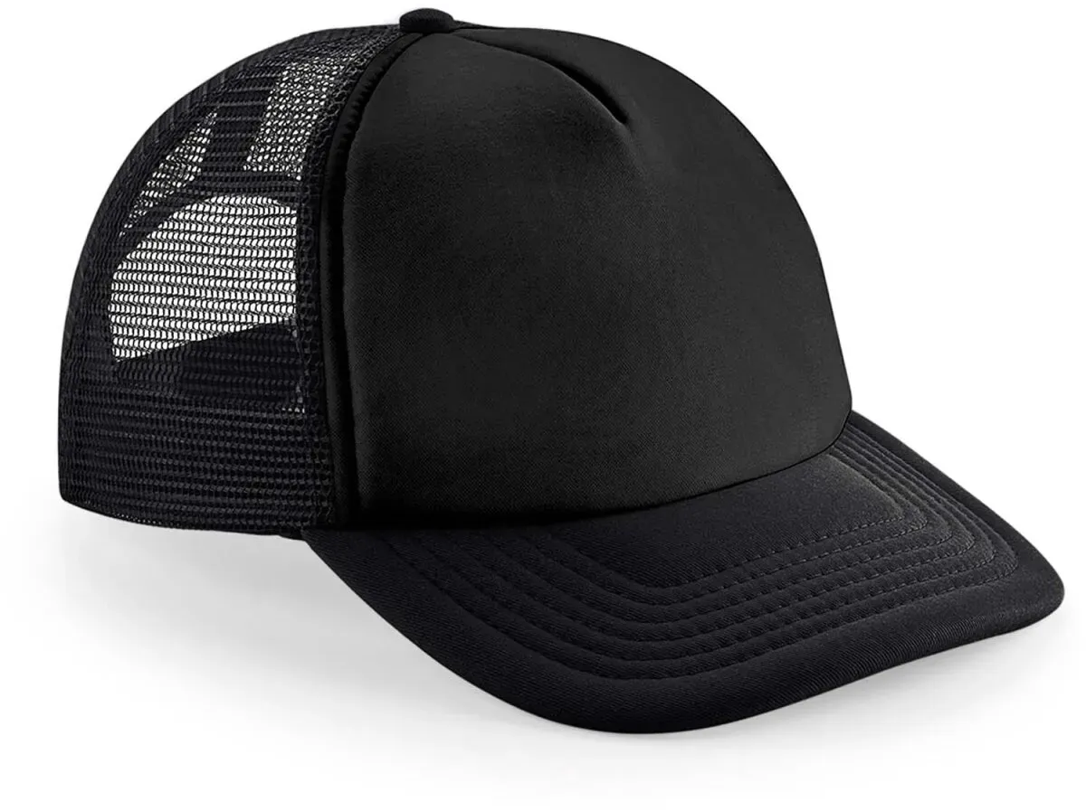 Beechfield Unisex 5-Panel Vintage Trucker Kappe Netz Cap B645 black/black one size