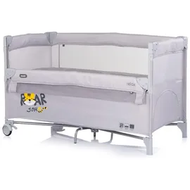 Chipolino Reisebett, Relax 2 Ebenen, Vorderseite absenkbar, Seiteneingang, Tasche hellgrau