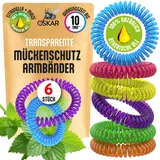 Belwaro OSKAR Mückenschutz Armband, 6 Stück zur Mückenabwehr - Transparent Unicolor - Anti Mücken Set, extrem effektiver Kinder | Mückenarmband für Camping, Urlaub & Festival