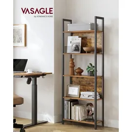 VASAGLE Bücherregal 62 x 24 x 165 cm Braun-Schwarz