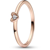 Pandora Strahlendes Herz Ring aus Sterlingsilber mit Zirkonia in der Farbe Roségold, PANDORA Moments 182495C01-54