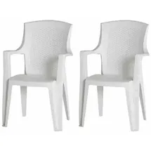 PROGARDEN Eden set 2 x Stapelsessel weiß