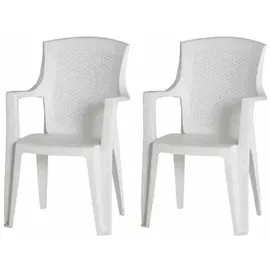 PROGARDEN Eden set 2 x Stapelsessel weiß