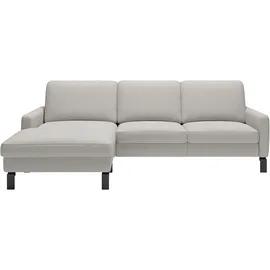 Home Affaire Ecksofa HOME AFFAIRE, weiß (pearl), B:244cm H:86cm T:164cm, 100% Leder, Sofas, Ecksofa, inkl. saugroboterfreundliche Höhe & schmale Armlehnen