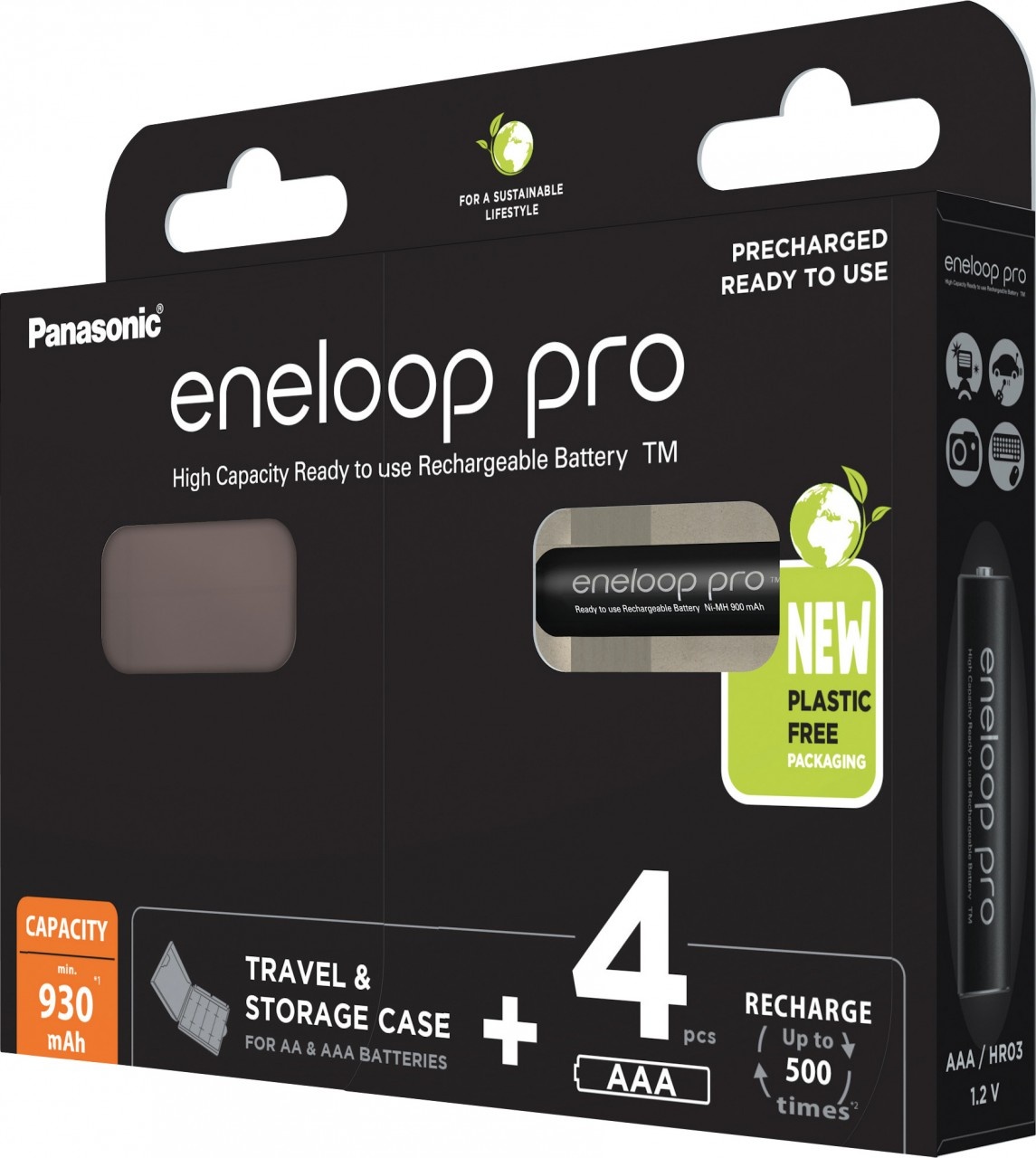 Produktbild Akku NiMH, Micro, AAA, HR03, 1.2V/930mAh Pro, Pre-charged, inkl. Akkubox, Retail-Blister (4-Pack)