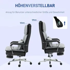Homcom Bürostuhl Kunstleder Grau