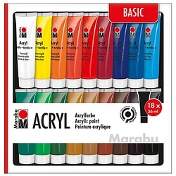 Marabu Acrylfarben, 18x 36 ml