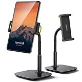 Lamicall Tablet Ständer Verstellbare, Tablet Halterung - Universal Halter, Stand für 2022 iPad Pro 9.7, 10.5, 12.9, iPad Air Mini 2 3 4, für Switch, Tab, iPhone, und Tablet mit 4.7-13 Zoll - Schwarz