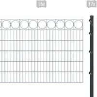 Arvotec Doppelstabmattenzaun »ESSENTIAL 120 zum Einbetonieren "Ring" mit Zierleiste«, Zaunhöhe 120 cm, Zaunlänge 2 - 60 m 34290620-0 anthrazit H/L: 120 cm x 32 m