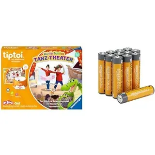 Ravensburger tiptoi Active Tanz-Theater, Bewegungsspiel, 3+ Jahre, & AAA Alkaline-Batterien Amazon Basics 12 Stück, 10 Jahre