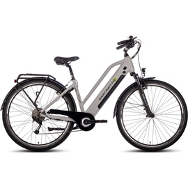 Saxonette E-Bike SAXONETTE "Comfort Sport" E-Bikes Gr. 50 cm, 28 Zoll (71,12 cm), silberfarben (silberfarben matt) E-Bikes Diamant E-Bike, integriertes Rahmenschloss, Pedelec