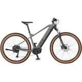 Prophete DICE 3.0 E-MTB 29" – AEG 36V Mittelmotor 250W, Shimano 10-Gang Kettenschaltung, 110 km Reichweite, Suntour XCT Federgabel, Hydraulische Scheibenbremsen, MTB Sattel, Grau/Schwarz