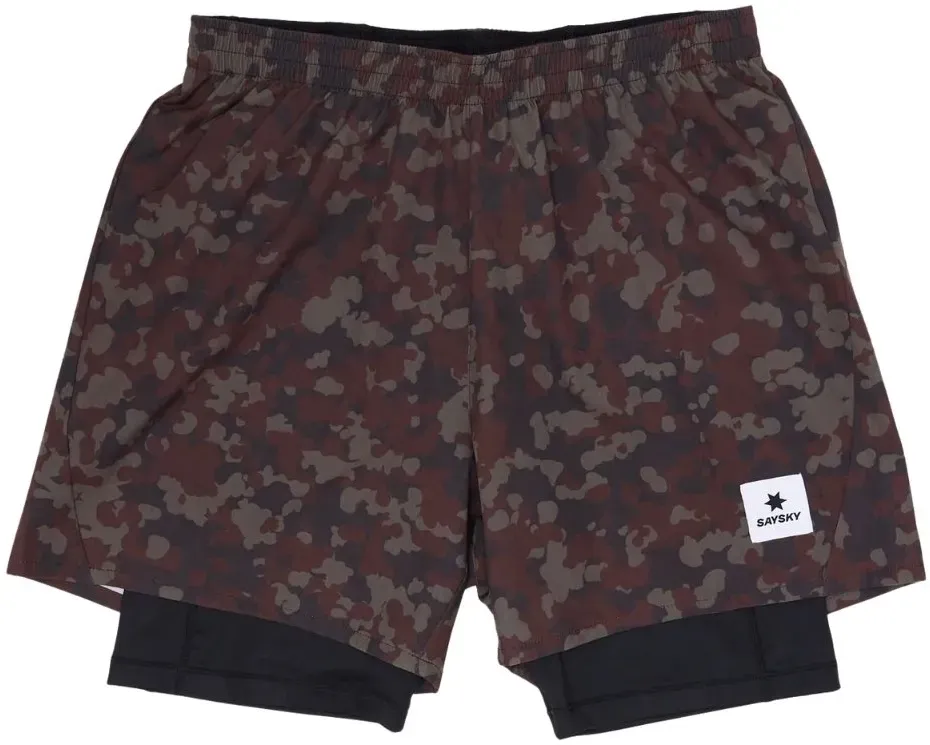 Saysky Herren Camo Pace 2 in 1 Shorts 5'' bunt