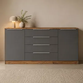 borchardt Möbel Oliva 166 x 78 x 35 cm Beige / Grau