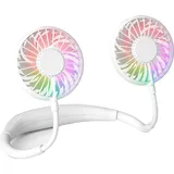 Amxcnoy Tragbarer, Per Usb Aufladbarer Nackenventilator – 3 Geschwindigkeitsstufen – Integriertes Led-licht – 2000 Mah Akku