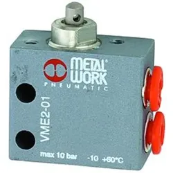 3/2-Wege-Miniaturventil, mechanisch, Stößel, NO, 4mm seitlich
