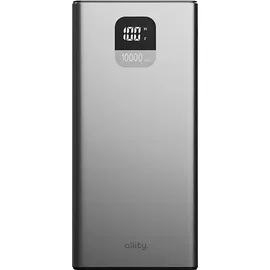 allity APB-100 Powerbank 10000 mAh Quick Charge, USB PD LiPo USB-C®, USB-A Grau