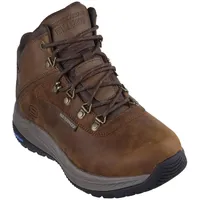 Skechers Herren Meroe Pikeman Herrenstiefel Stiefelette, Braunes Leder, Synthetik, 43 EU