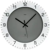 AMS Funkwanduhr Funkwerk, Aluminium-Zifferblatt, bedrucktes Mineralglas grau